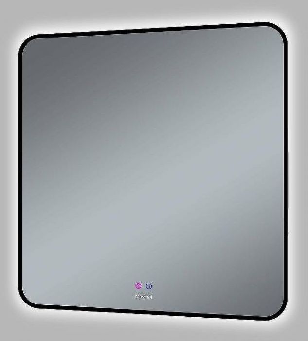 Зеркало Grossman Elegans-норма Black 80 1780802 с подсветкой Черное с сенсорным выключателем и подогревом