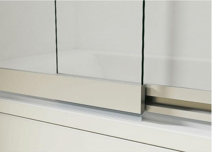 Шторка на ванну Vincea VSB-1E 100х145 VSB-1E100CLGM профиль Вороненая сталь стекло прозрачное