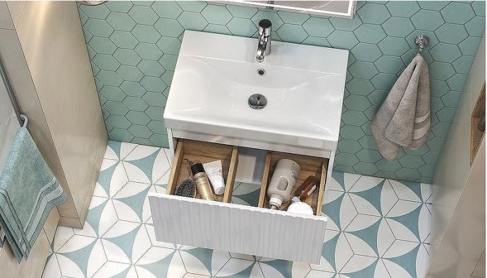 Тумба под раковину Velvex Compo 60 tp.COM.9696.60.1Y подвесная Белая глянцевая