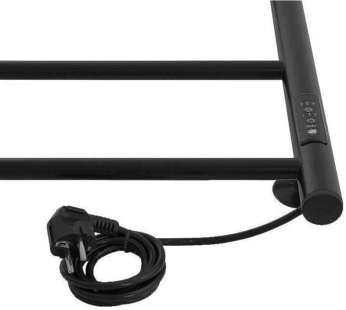 Электрический полотенцесушитель Energy Round 900x400 EETR0ROUND9040R905M Черный матовый