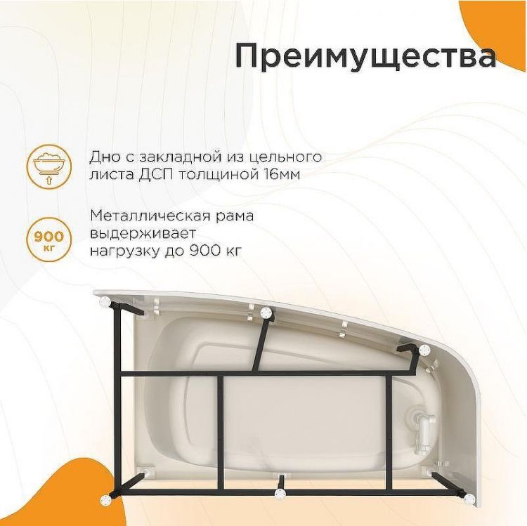 Акриловая ванна Radomir Рона 158x90 L 1-01-0-1-1-343 без гидромассажа