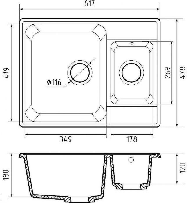 Кухонная мойка GranFest Quarz GF-Z09 Песочная