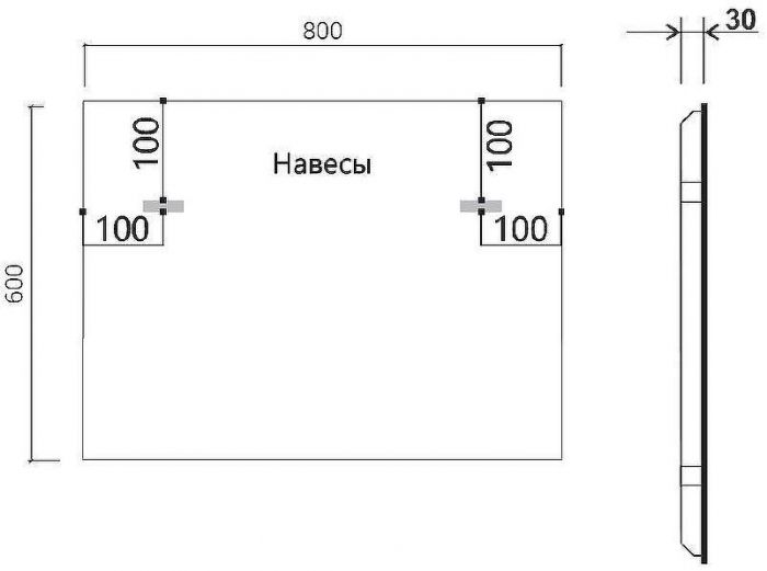 Зеркало Vincea 80 VLM-3VN800B-2 с подсветкой Черное с сенсорным выключателем с подогревом и диммером