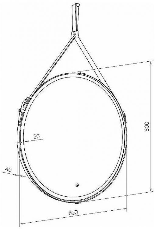 Зеркало Континент Millenium D 800 ЗЛП1798 с подсветкой Черное с сенсорным выключателем
