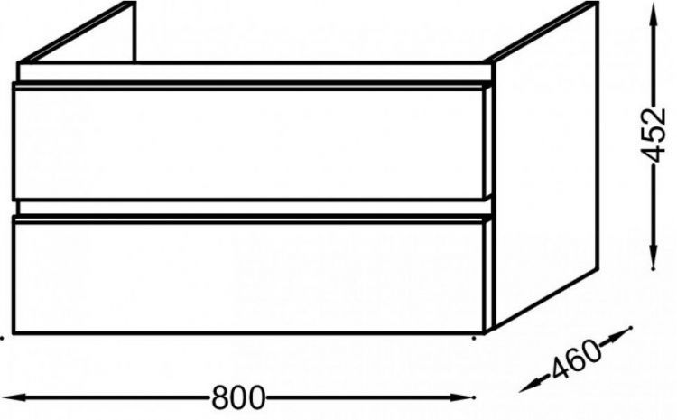 Тумба под раковину Jacob Delafon Vox 80 см EB2028-RA-N29, серая кожа