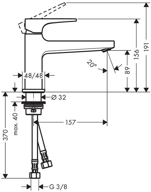 Hansgrohe Metropol Смеситель для раковины, однорычажный, на 1 отв., излив: 15,7см., цвет: хром