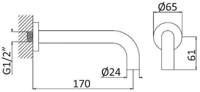 Излив для смесителя Cezares Leaf LEAF-SC-SR Sunrise