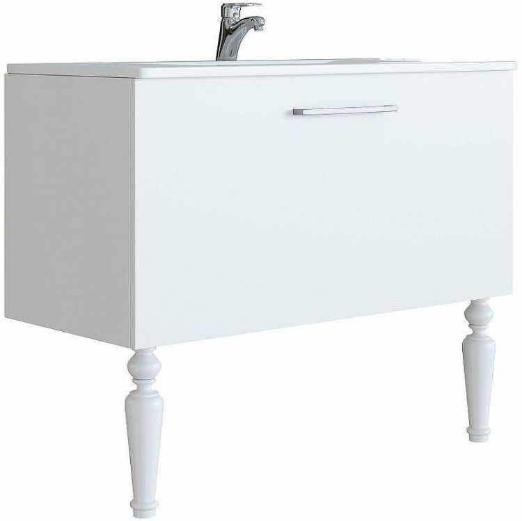 Тумба с раковиной SanVit Эмми 100 kemmy100 Белая матовая Тумба с раковиной SanVit Эмми 100 kemmy100 Белая матовая