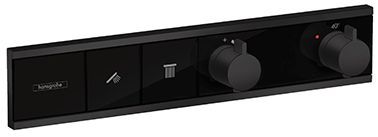 Hansgrohe RainSelect Термостат для душа, 2 источника, внешняя часть, цвет: черный матовый