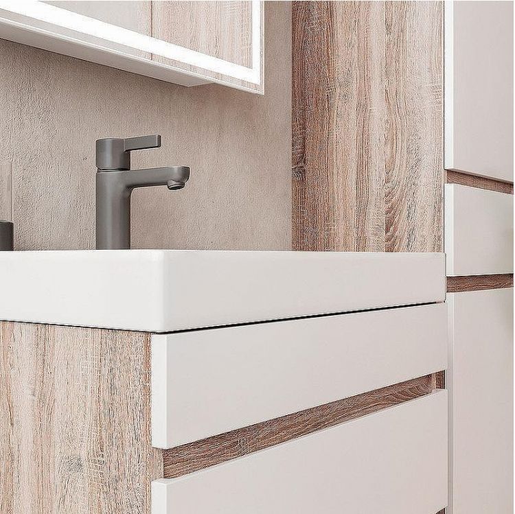 Тумба под раковину Volna Conty 80.2Y tpCNT80.2Y-01 подвесная Белая Дуб снома