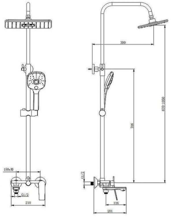 Душевая система Belz B533 B24533 Хром Душевая система Belz B533 B24533 Хром