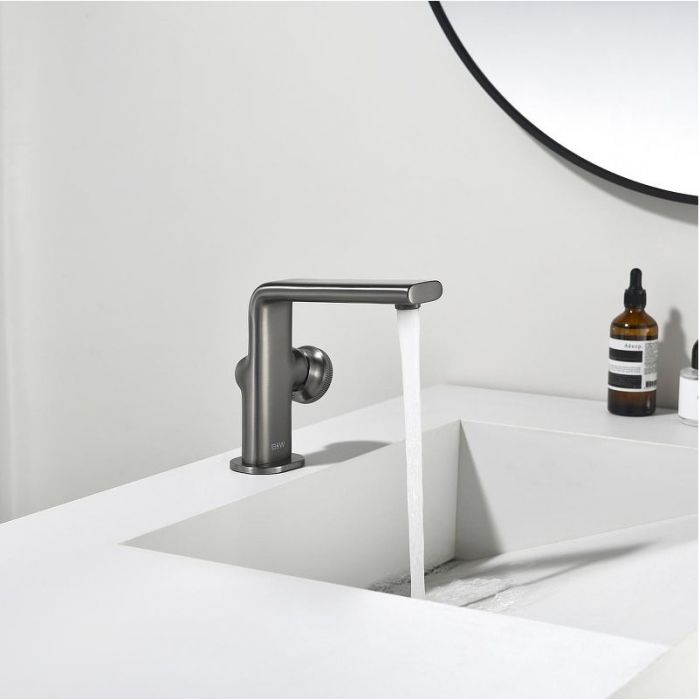 Смеситель для раковины Black&White Gravity GF-7207-GM 7207GM цвет Оружейная сталь