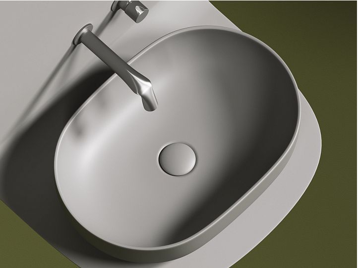 Умывальник CERAMICANOVA Element чаша накладная овальная (цвет Антрацит Матовый) CN6047MH
