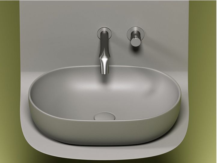 Умывальник CERAMICANOVA Element чаша накладная овальная (цвет Антрацит Матовый) CN6047MH