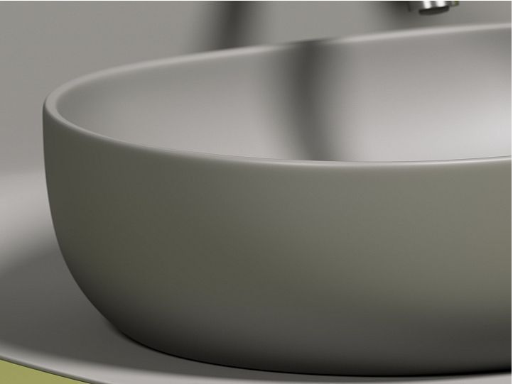 Умывальник CERAMICANOVA Element чаша накладная овальная (цвет Антрацит Матовый) CN6047MH