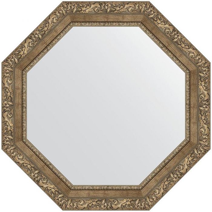 Зеркало Evoform Octagon 70х70 BY 7341 в багетной раме - Виньетка античная латунь 85