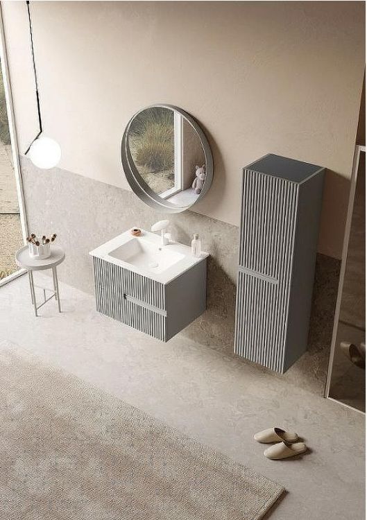 Тумба с раковиной Orka Moonlight 70 5001496 подвесная Бежевая матовая