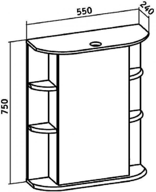 Зеркальный шкаф Runo Гиро 55 R 00000000020 с подсветкой Белый