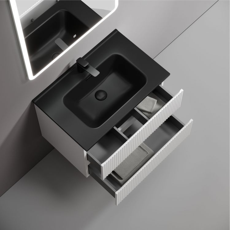 Тумба подвесная SANCOS Snob R 690х445х500, c двумя ящиками оснащенными доводчиками, Bianco,SNR70W