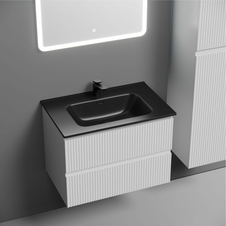 Тумба подвесная SANCOS Snob R 690х445х500, c двумя ящиками оснащенными доводчиками, Bianco,SNR70W