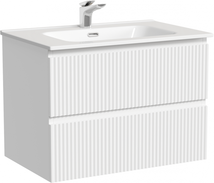 Тумба подвесная SANCOS Snob R 690х445х500, c двумя ящиками оснащенными доводчиками, Bianco,SNR70W