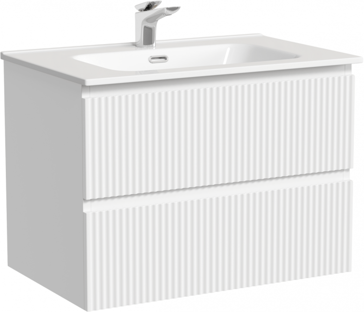 Тумба подвесная SANCOS Snob R 690х445х500, c двумя ящиками оснащенными доводчиками, Bianco,SNR70W