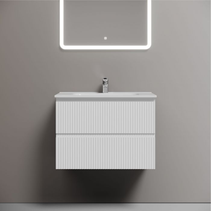 Тумба подвесная SANCOS Snob R 690х445х500, c двумя ящиками оснащенными доводчиками, Bianco,SNR70W