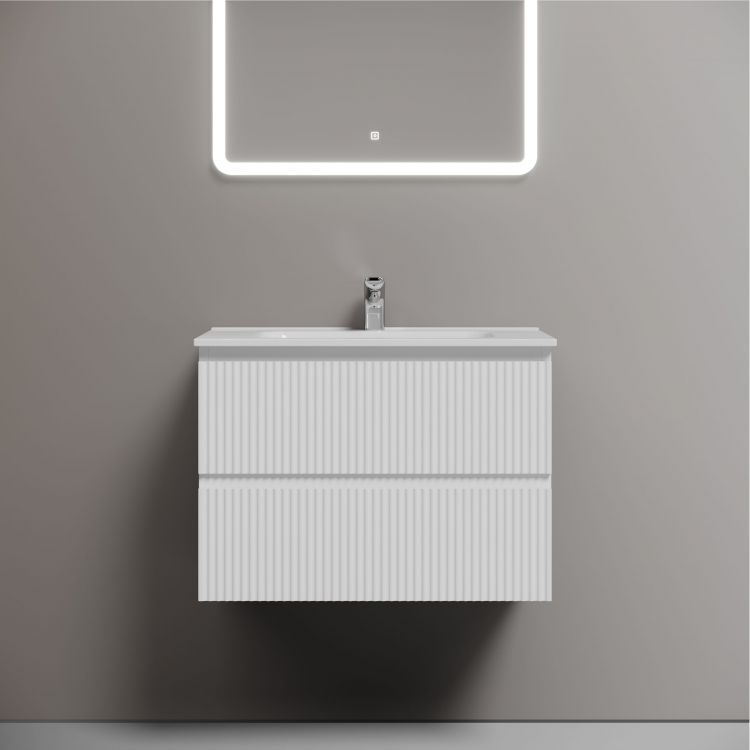 Тумба подвесная SANCOS Snob R 690х445х500, c двумя ящиками оснащенными доводчиками, Bianco,SNR70W