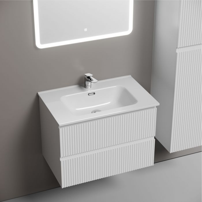 Тумба подвесная SANCOS Snob R 690х445х500, c двумя ящиками оснащенными доводчиками, Bianco,SNR70W