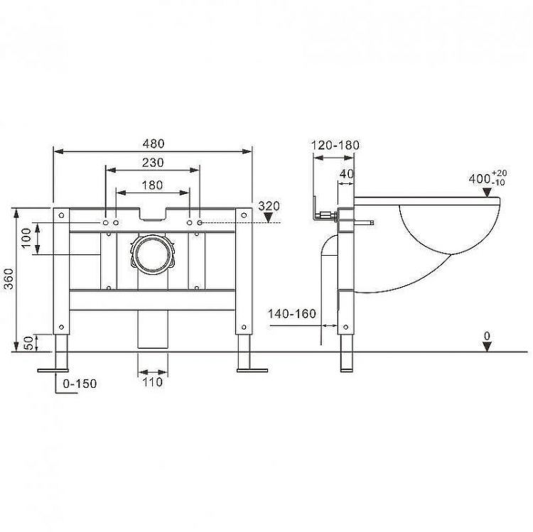 Инсталляция Abber AC0101P для унитаза с крепежом