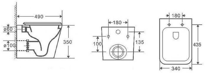 Комплект унитаза CeramaLux 5171MB с инсталляцией Grohe Rapid SL 38772001 с сиденьем Микролифт и клавишей смыва Хром