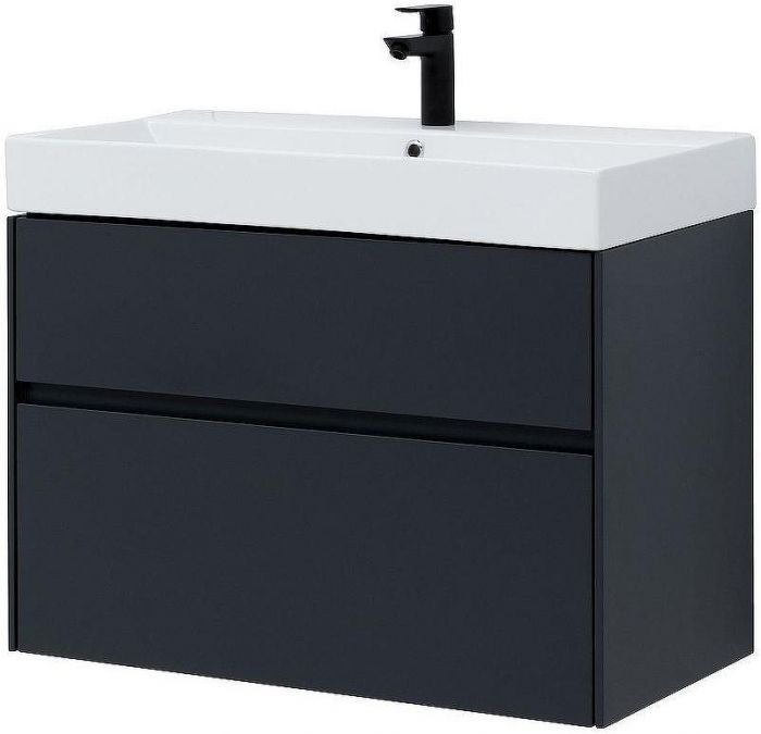 Тумба под раковину Aquanet Бруклин 85 310142 подвесная Антрацит матовый