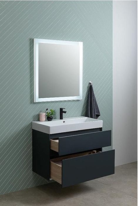 Тумба под раковину Aquanet Бруклин 85 310142 подвесная Антрацит матовый