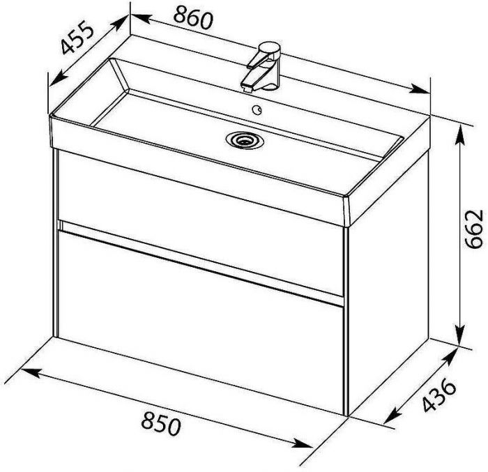 Тумба под раковину Aquanet Бруклин 85 310142 подвесная Антрацит матовый