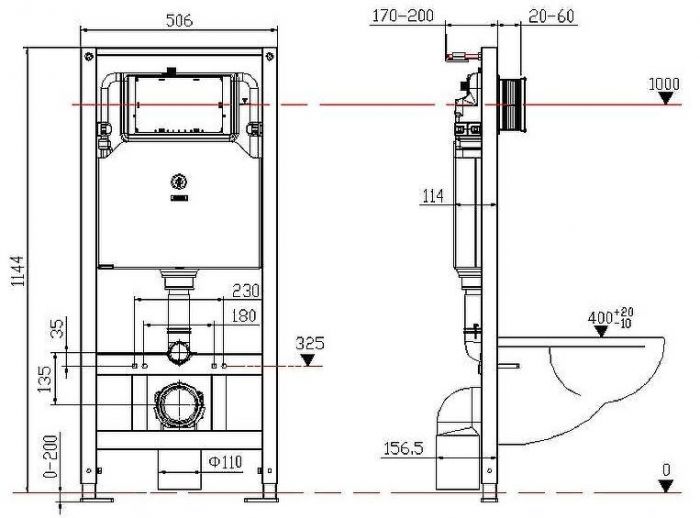 Инсталляция Esbano Fram ESINFRAM без клавиши смыва