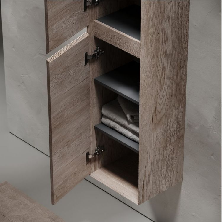 Шкаф-пенал SANCOS Marmi 1.0 подвесной, дуб галифакс натуральный 350х300х1600, PMR35EG