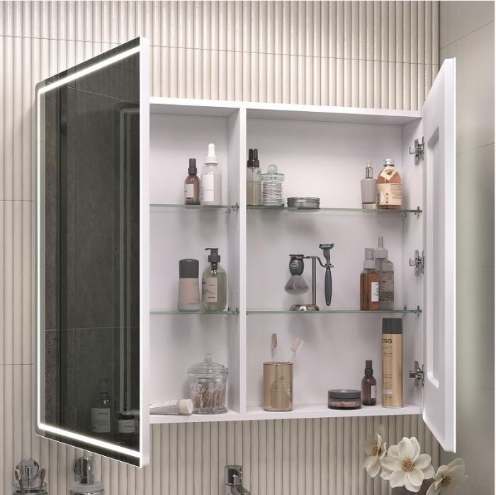 Зеркальный шкаф Vigo Geometry Classic 100 119 с подсветкой цвет Белый