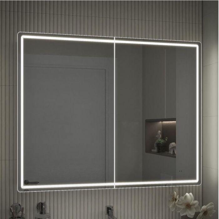 Зеркальный шкаф Vigo Geometry Classic 100 119 с подсветкой цвет Белый