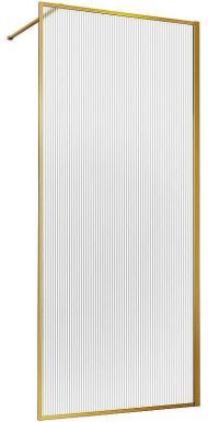 Душевая перегородка Vincea Walk-In 120 VSW-1HP120FLBG профиль Брашированное золото стекло рифленое