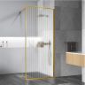 Душевая перегородка Vincea Walk-In 120 VSW-1HP120FLBG профиль Брашированное золото стекло рифленое