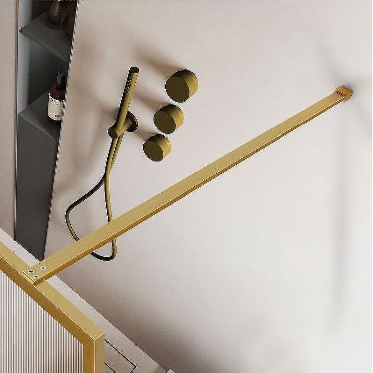 Душевая перегородка Vincea Walk-In 120 VSW-1HP120FLBG профиль Брашированное золото стекло рифленое