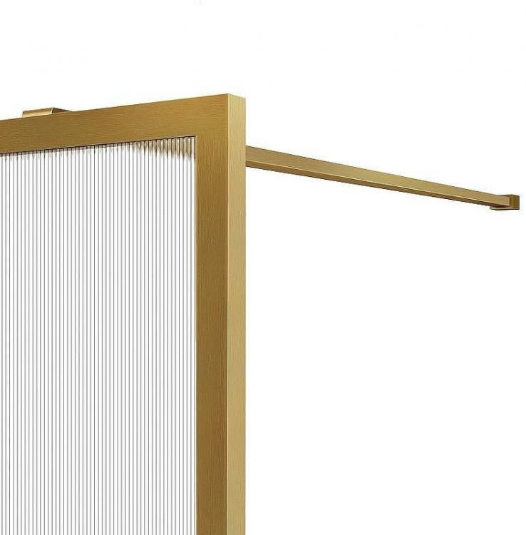 Душевая перегородка Vincea Walk-In 120 VSW-1HP120FLBG профиль Брашированное золото стекло рифленое