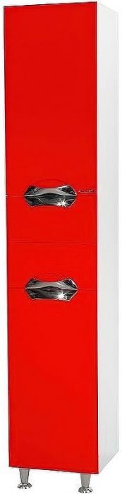 Шкаф пенал Bellezza Альфа 35 L 4628804122030 с бельевой корзиной Красный Белый