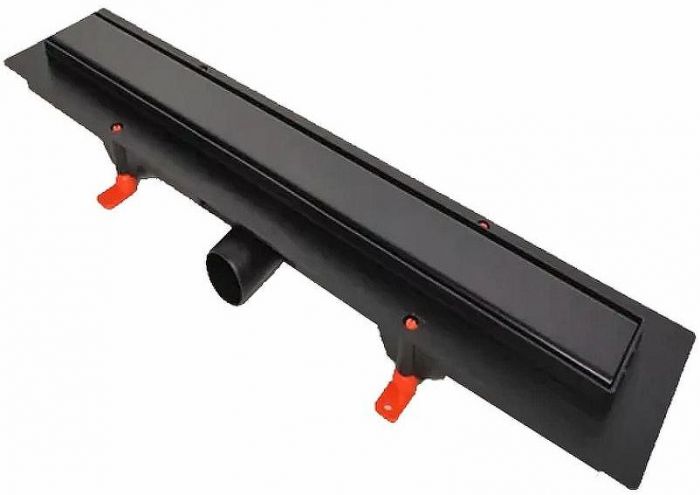 Душевой лоток Veconi Klasik Black 450 V450KB с Черной матовой решеткой / под плитку