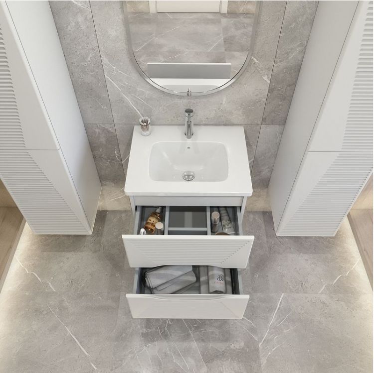 Тумба под раковину Caprigo Modo Terza 60 35611-SF027 подвесная цвет Белый Тумба под раковину Caprigo Modo Terza 60 35611-SF027 подвесная цвет Белый