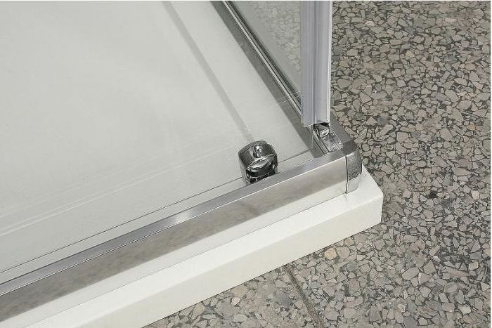 Душевой уголок BelBagno Uno 100х80 UNO-AH-1-100/80-P-Cr профиль Хром стекло рифленое