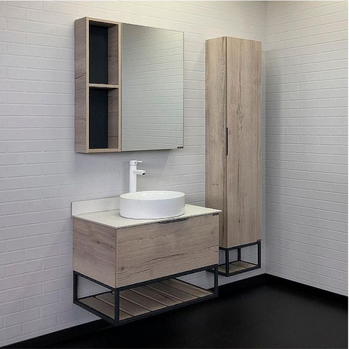 Шкаф пенал Comforty Порто 35 00-00009981 подвесной Дуб дымчатый