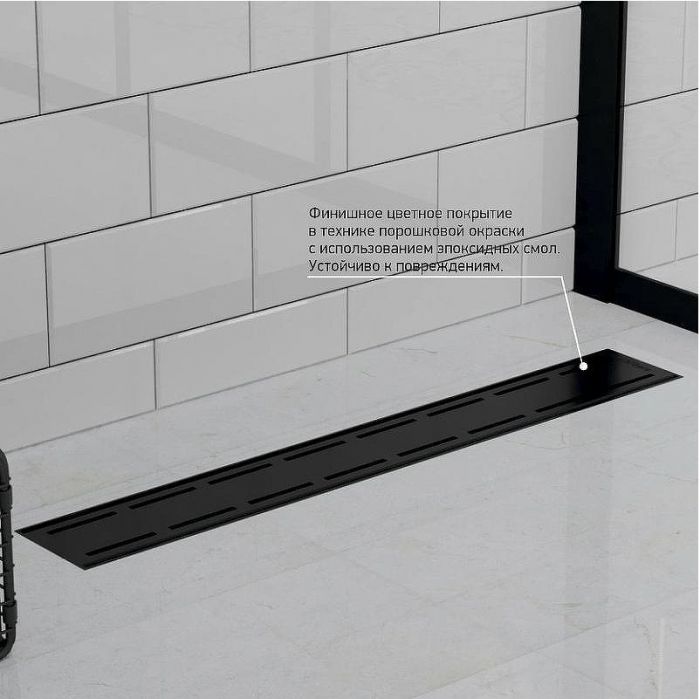 Душевой лоток Paini Line 850 CH850LC с Черной матовой решеткой