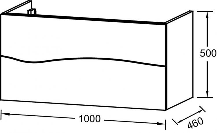 Тумба под раковину Jacob Delafon Sherwood, 100 см, push-to-open, 2 ящика, состаренный дуб, EB1833RU-P13