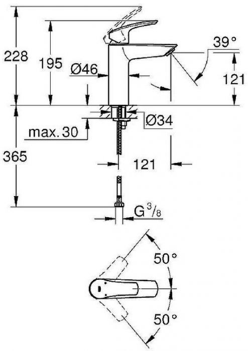 Смеситель для раковины Grohe Eurosmart 23324003 Хром